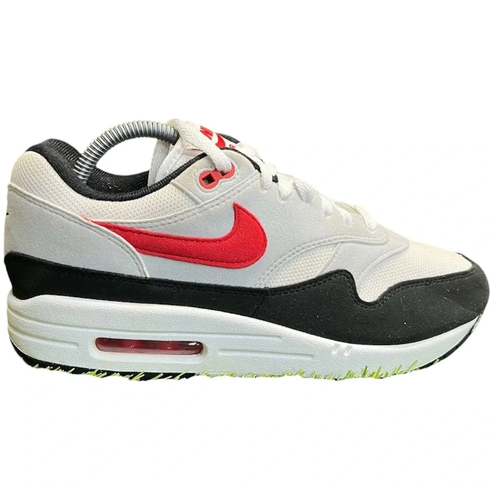 Nike Air Max 1 Chili 2.0 FD9082-101 White University Red Bred Mens Size 9.5 - Picture 1 of 8